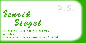 henrik siegel business card